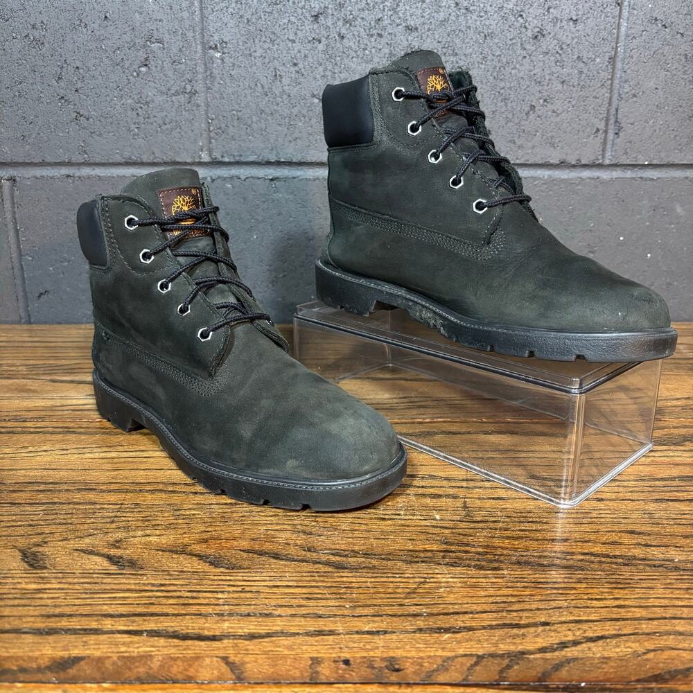 Timberland 6” Waterproof Boots Youth 6.5 Black Nubuck Womens 8-8.5
